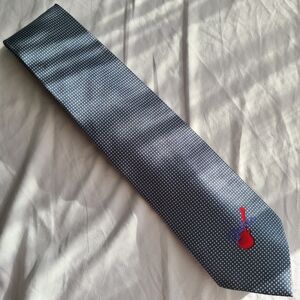 Carlos Santana Blue Gray Tie with Red Guitar Accent Rock And Roll Vintage